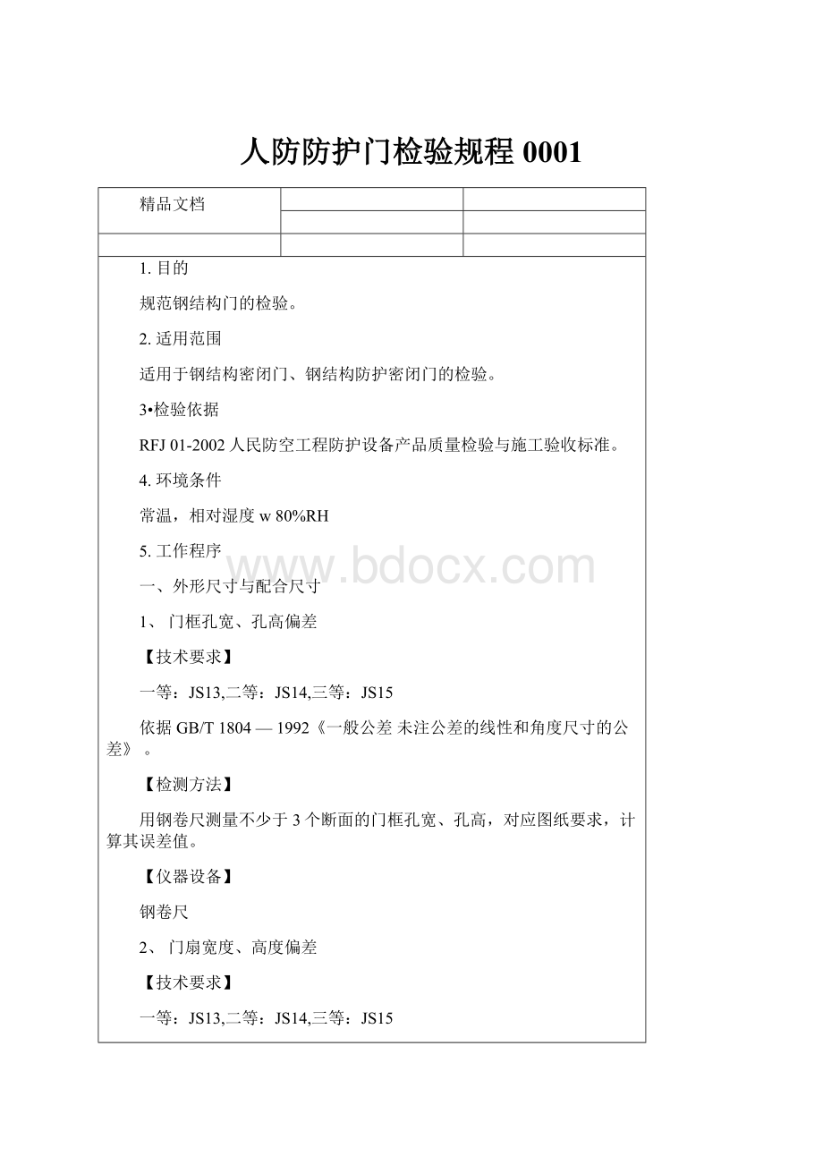 人防防护门检验规程0001.docx