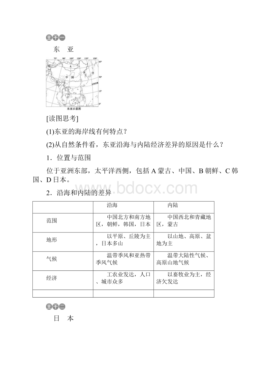高二区域地理第6讲 东亚日本 中亚.docx_第2页