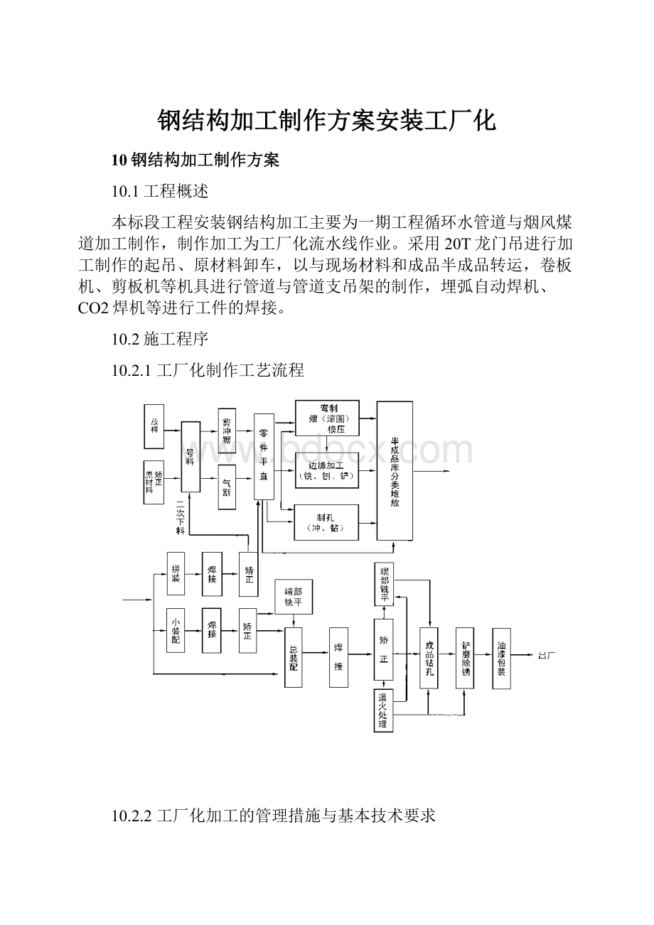 钢结构加工制作方案安装工厂化.docx