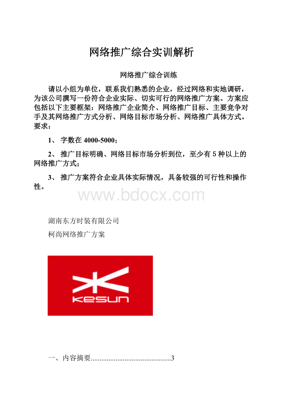 网络推广综合实训解析.docx