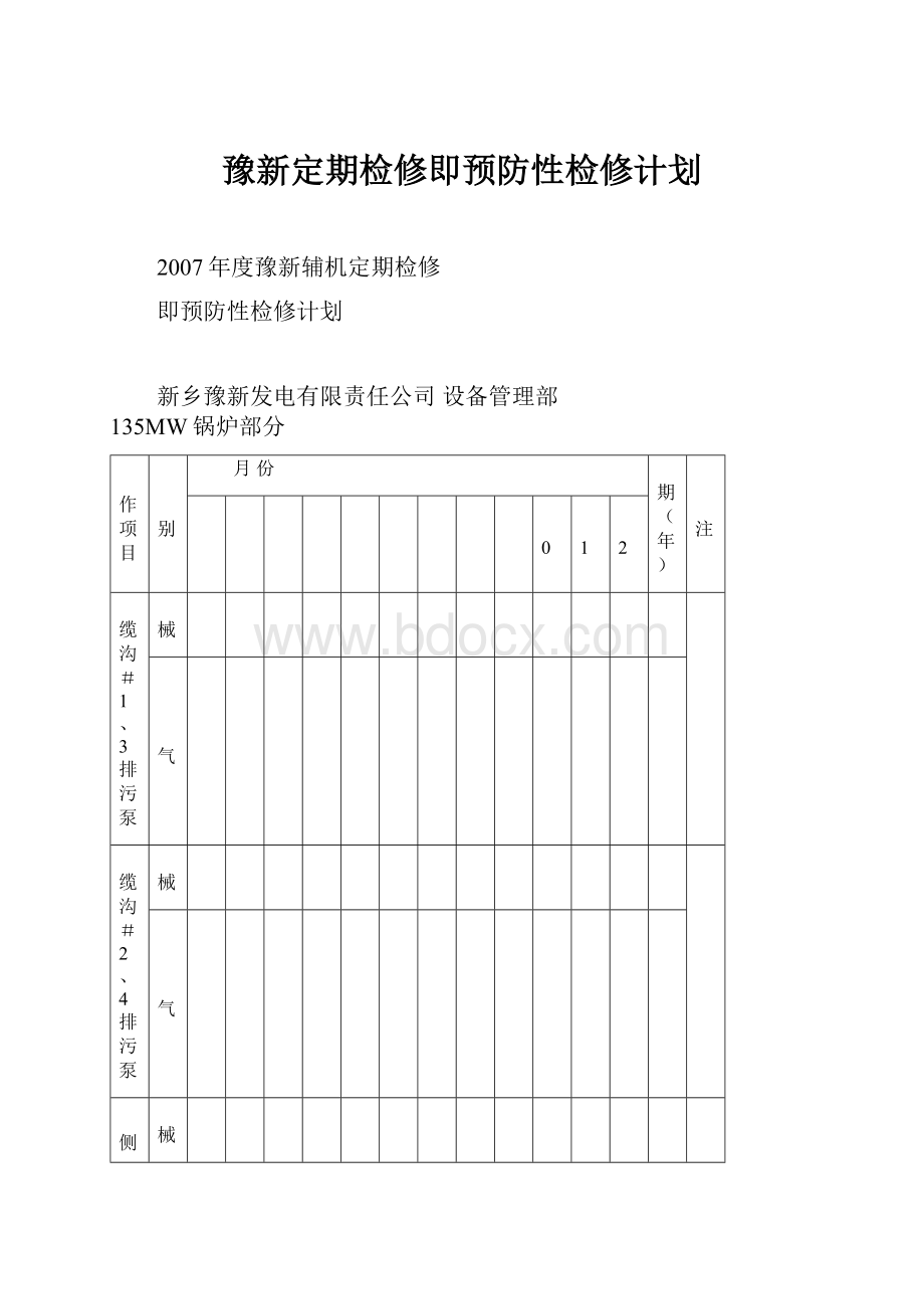 豫新定期检修即预防性检修计划.docx