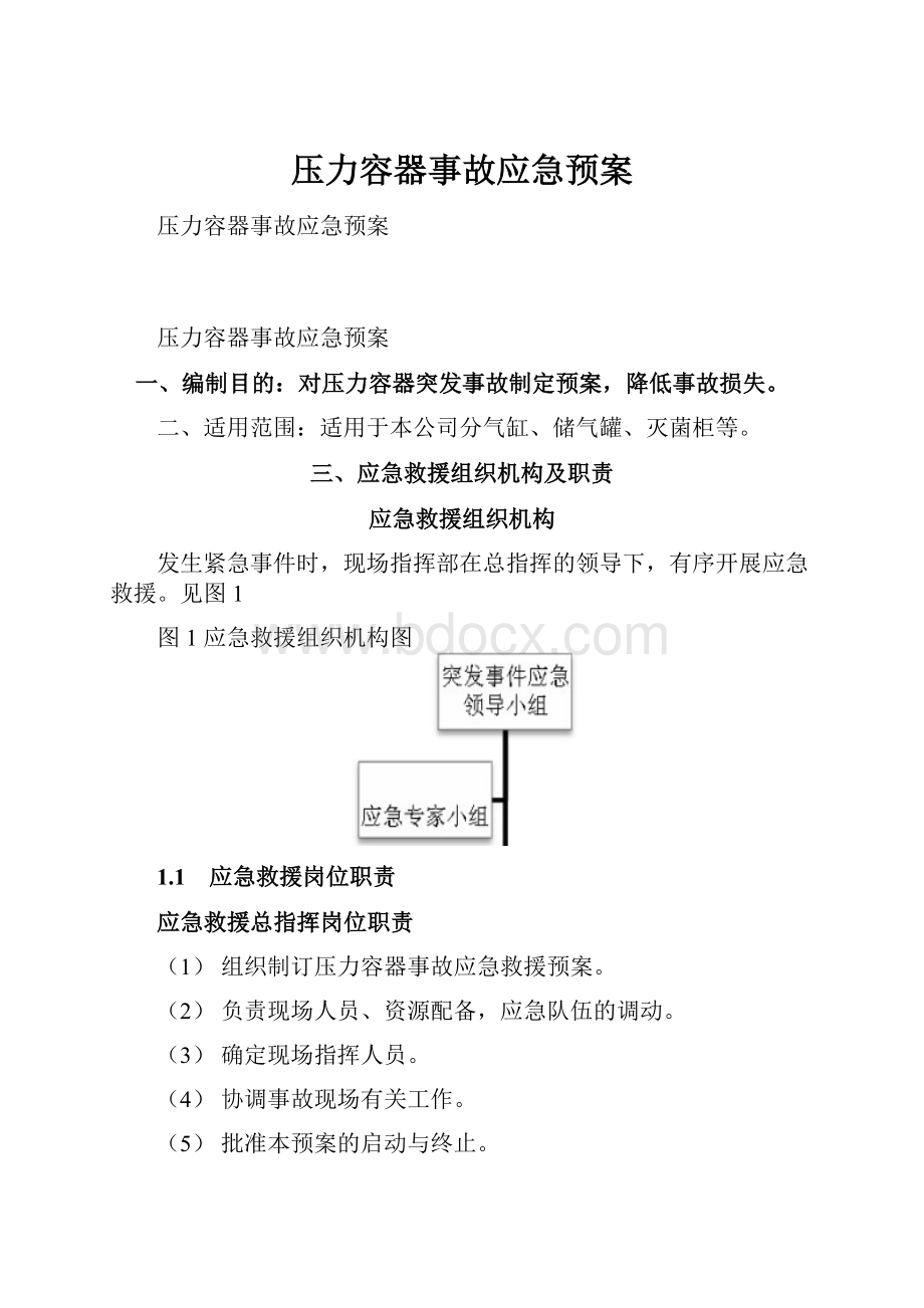 压力容器事故应急预案.docx_第1页