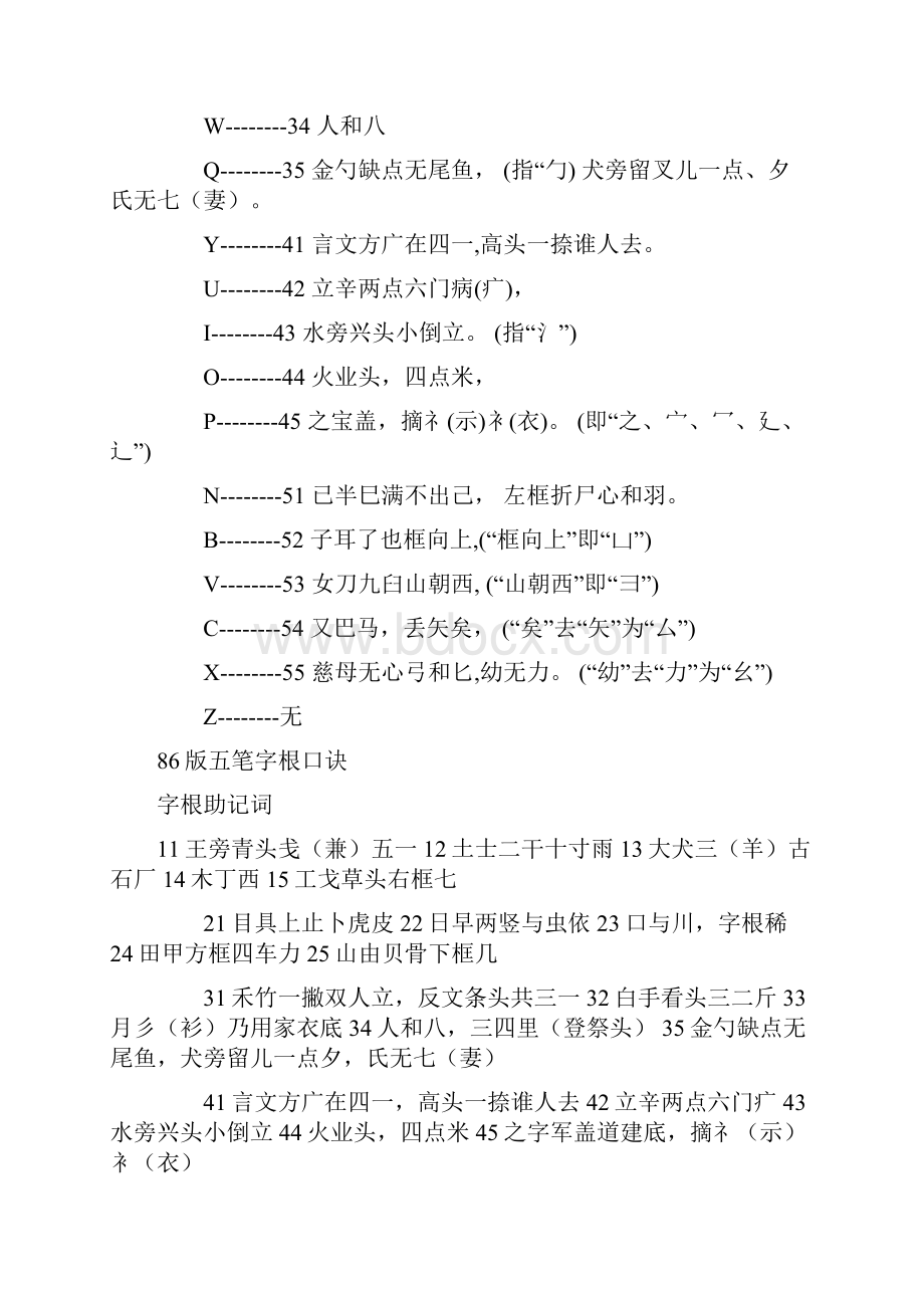 最全最详细的五笔打字教程内含五笔字根表和口诀新手入门必备.docx_第2页