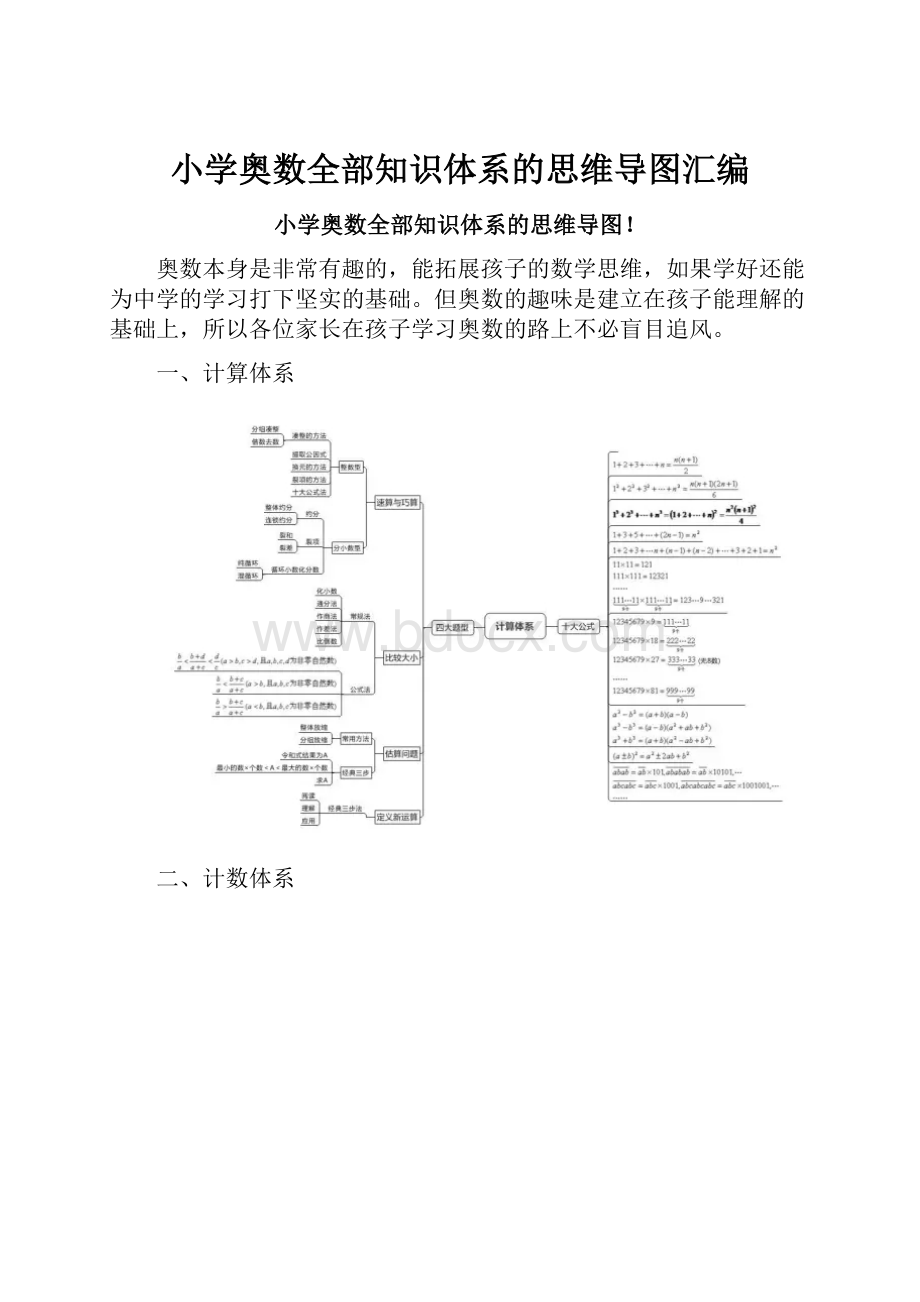 小学奥数全部知识体系的思维导图汇编.docx_第1页