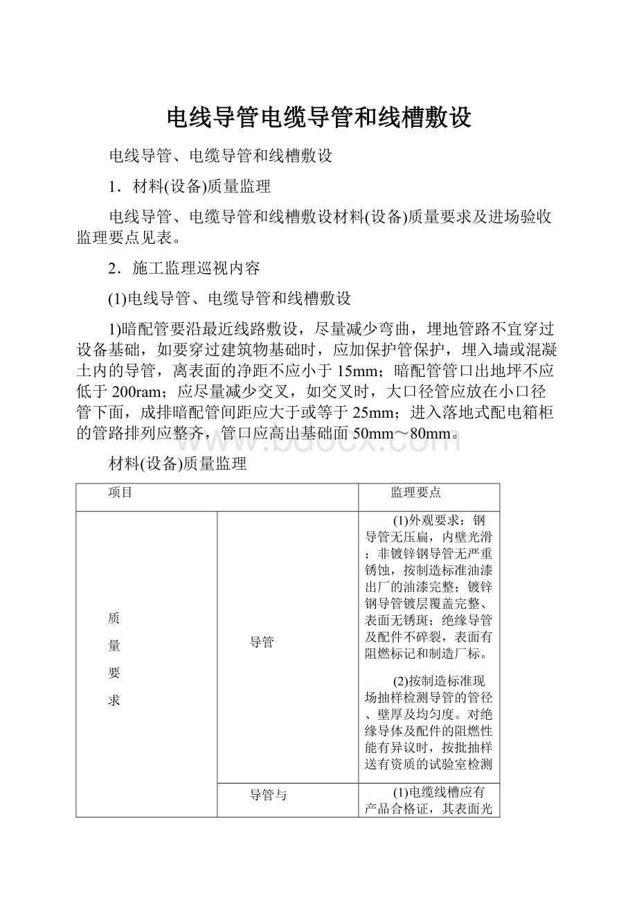 电线导管电缆导管和线槽敷设.docx