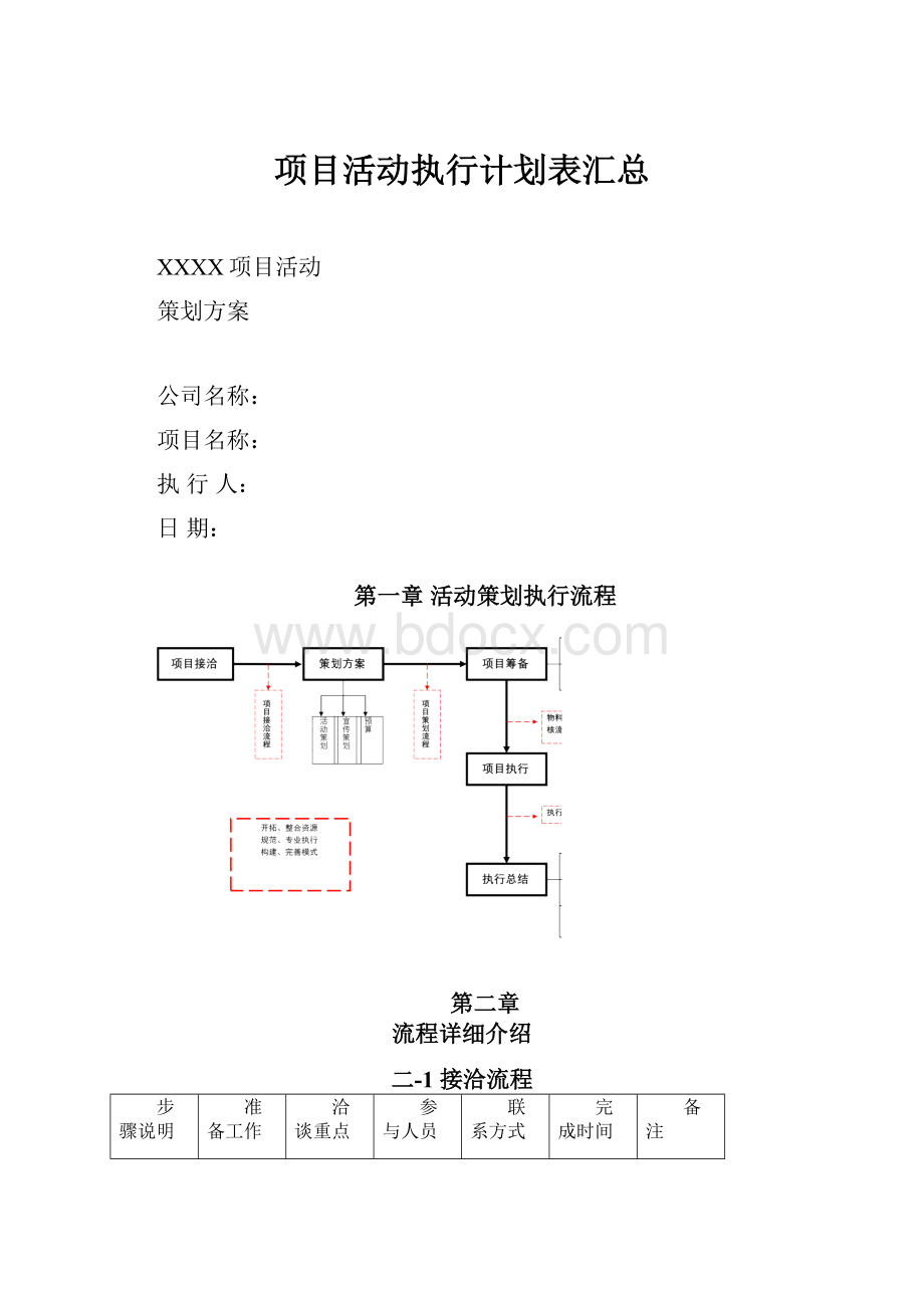 项目活动执行计划表汇总.docx_第1页