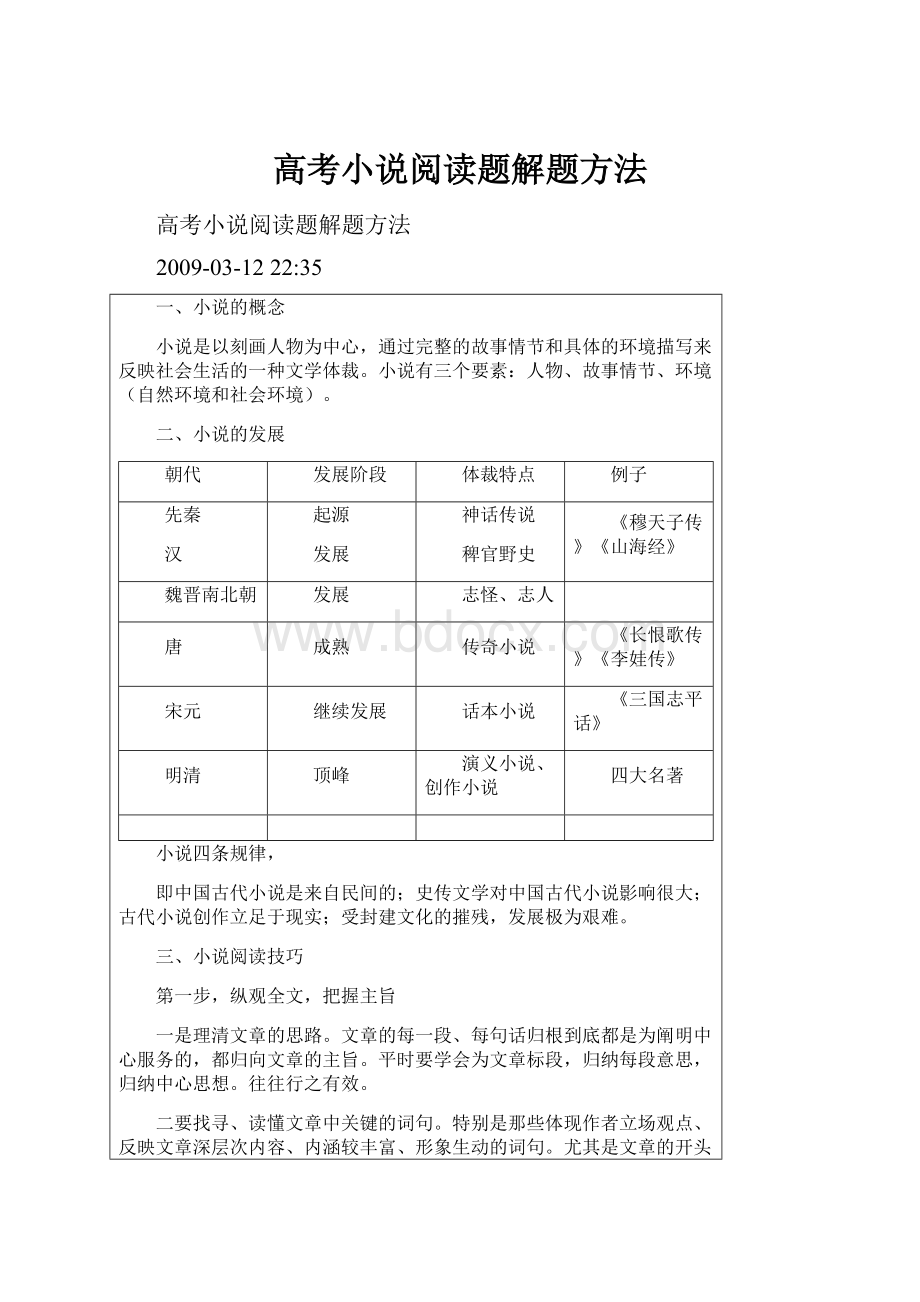 高考小说阅读题解题方法.docx