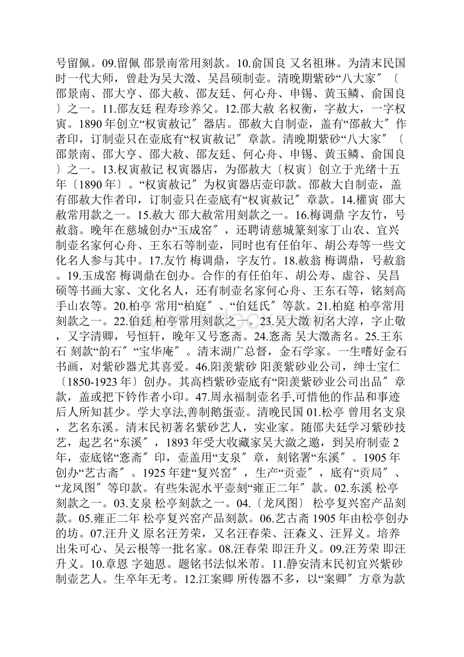 历代紫砂名家款识大全典藏款识年代表.docx_第3页