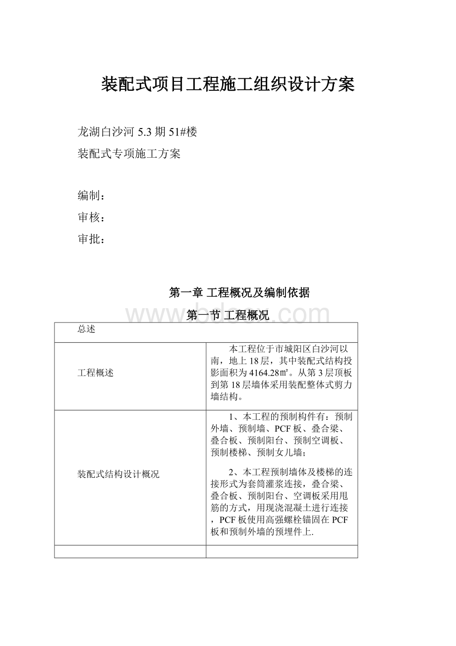 装配式项目工程施工组织设计方案.docx_第1页