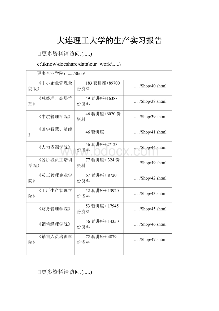 大连理工大学的生产实习报告.docx