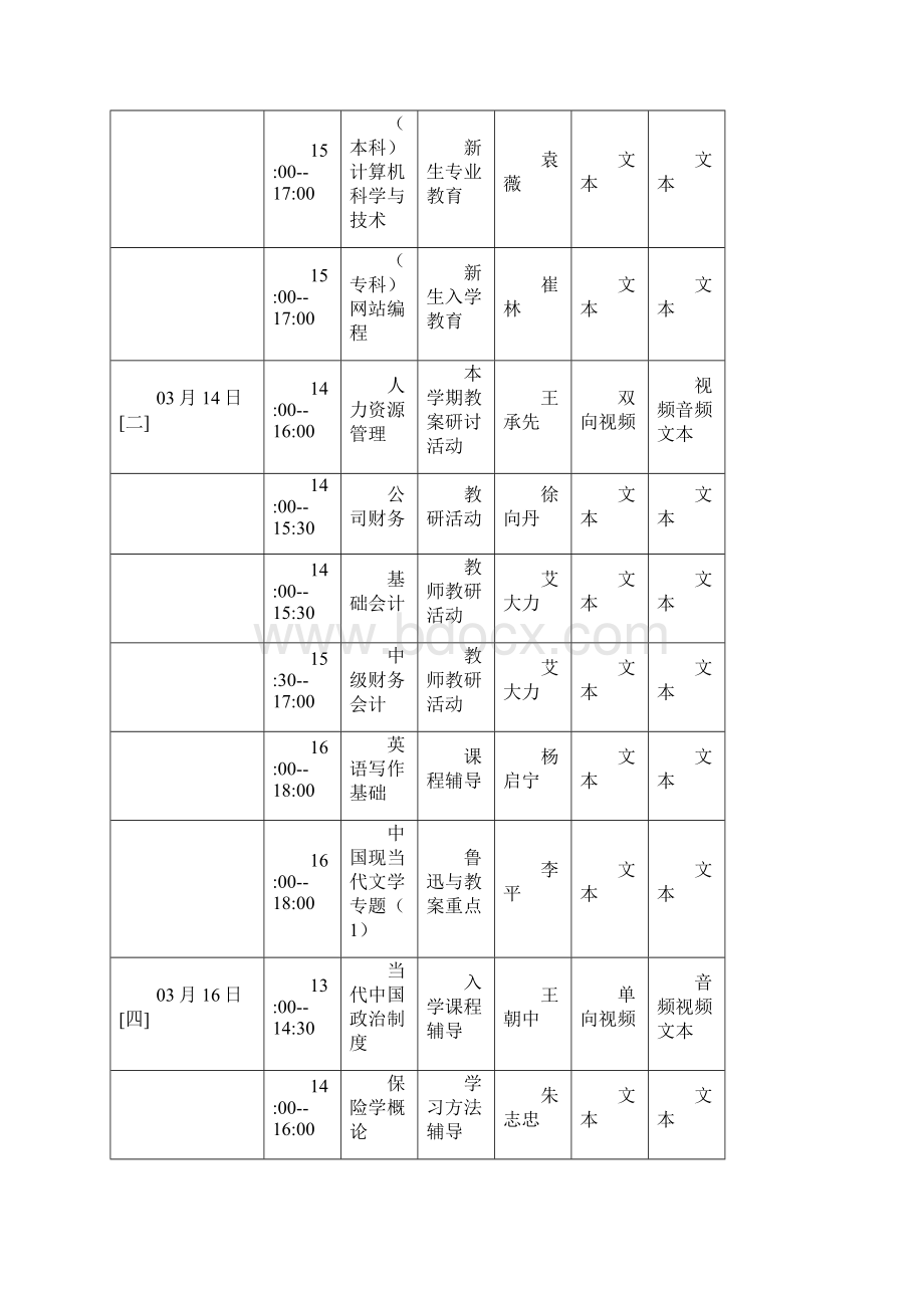 年春季网上教学活动时间表.docx_第2页