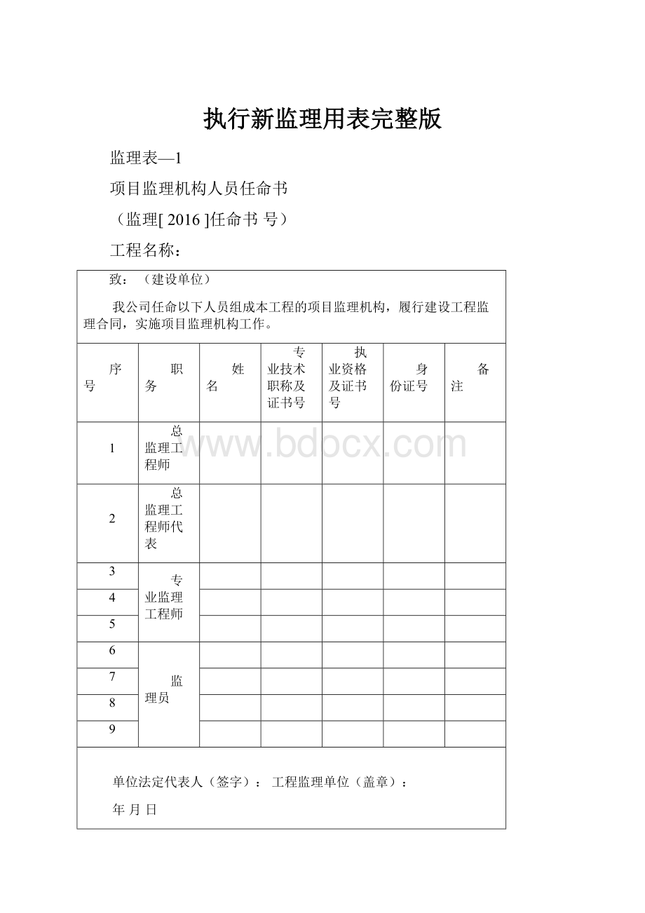 执行新监理用表完整版.docx_第1页