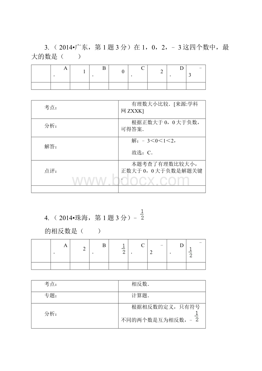 中考数学真题分类解析汇编01 有理数.docx_第2页