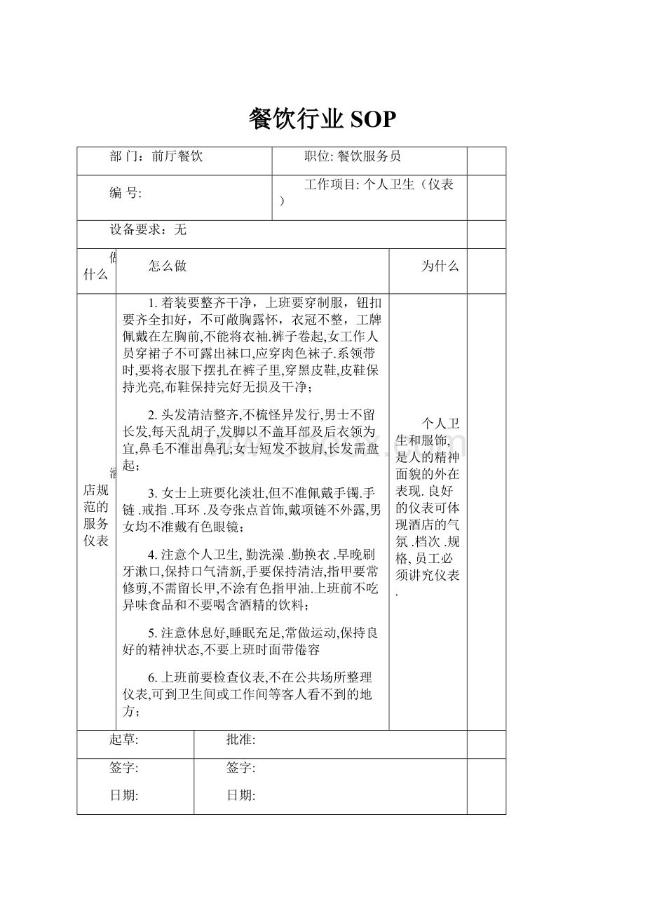 餐饮行业SOP.docx_第1页