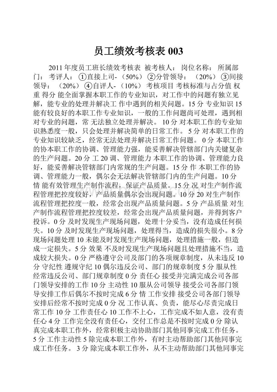 员工绩效考核表003.docx