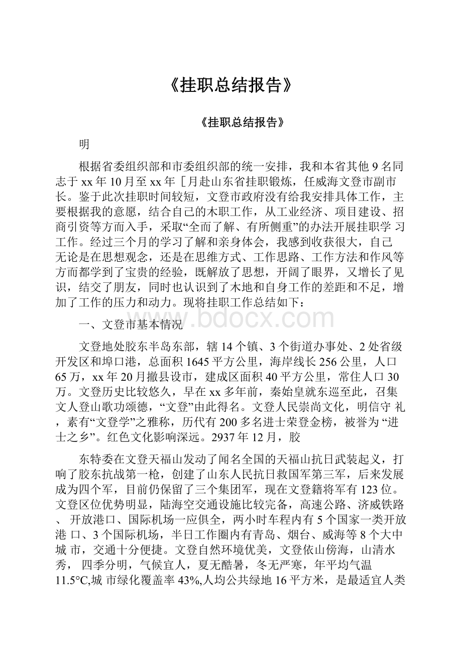 《挂职总结报告》.docx_第1页