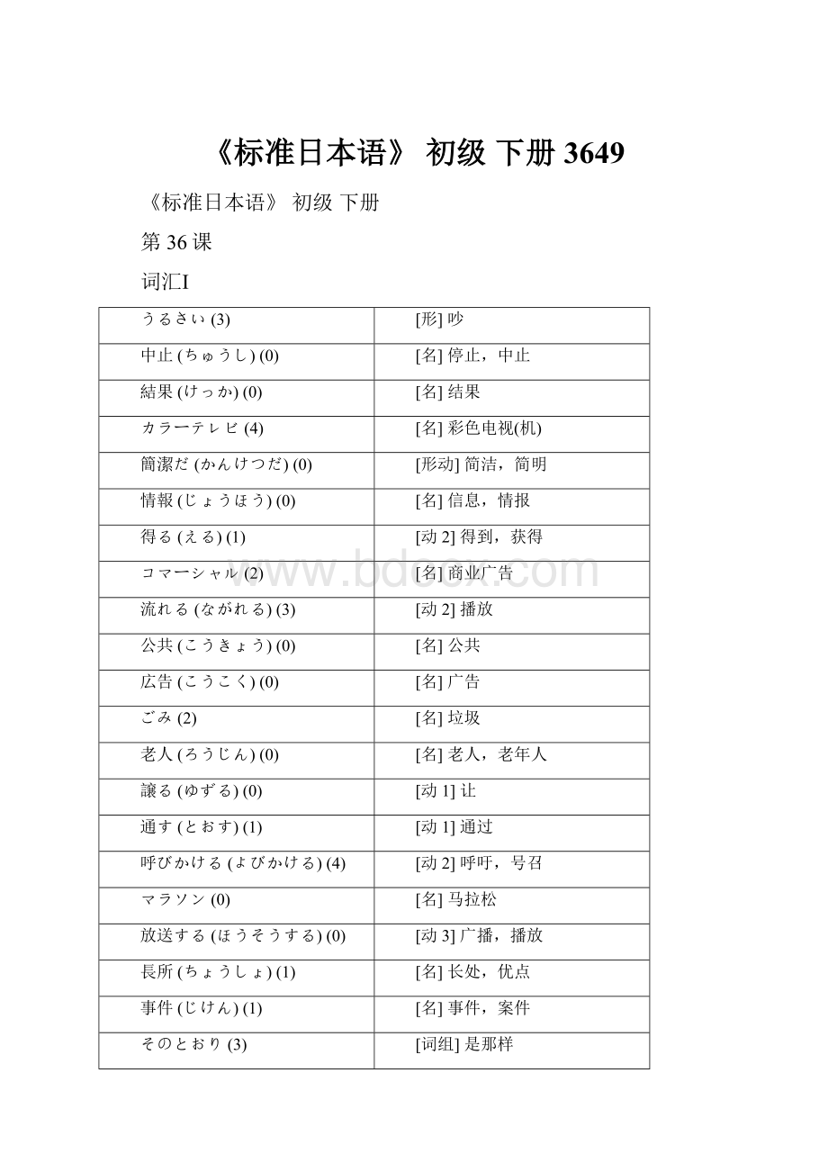 《标准日本语》 初级 下册3649.docx