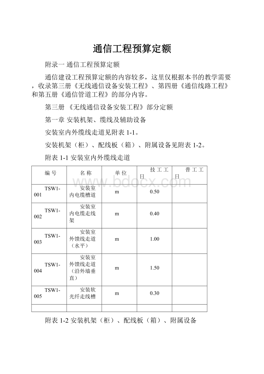 通信工程预算定额.docx