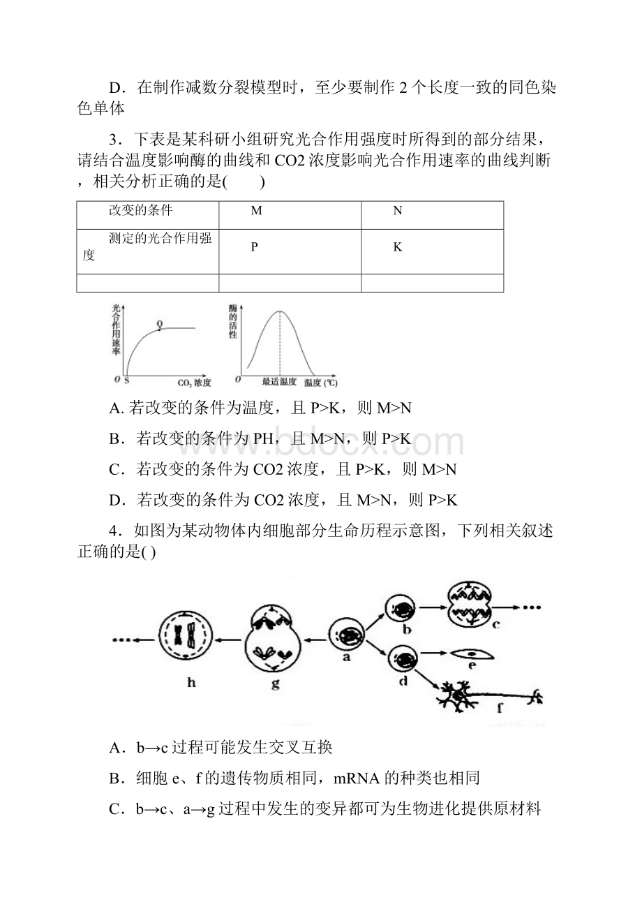 安徽省六安市第一中学届高考生物模拟试题四0421039.docx_第2页