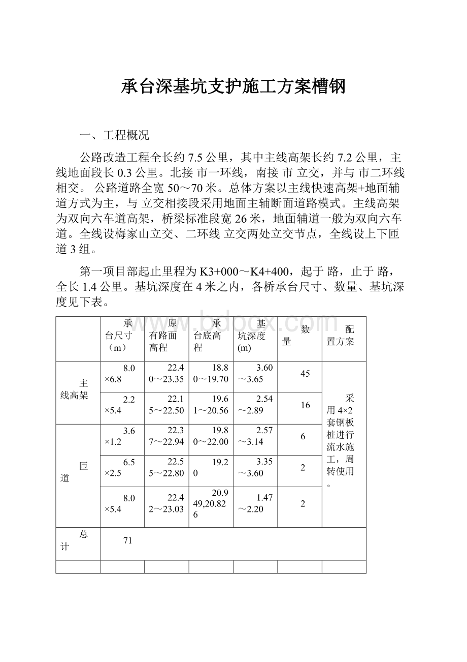 承台深基坑支护施工方案槽钢.docx