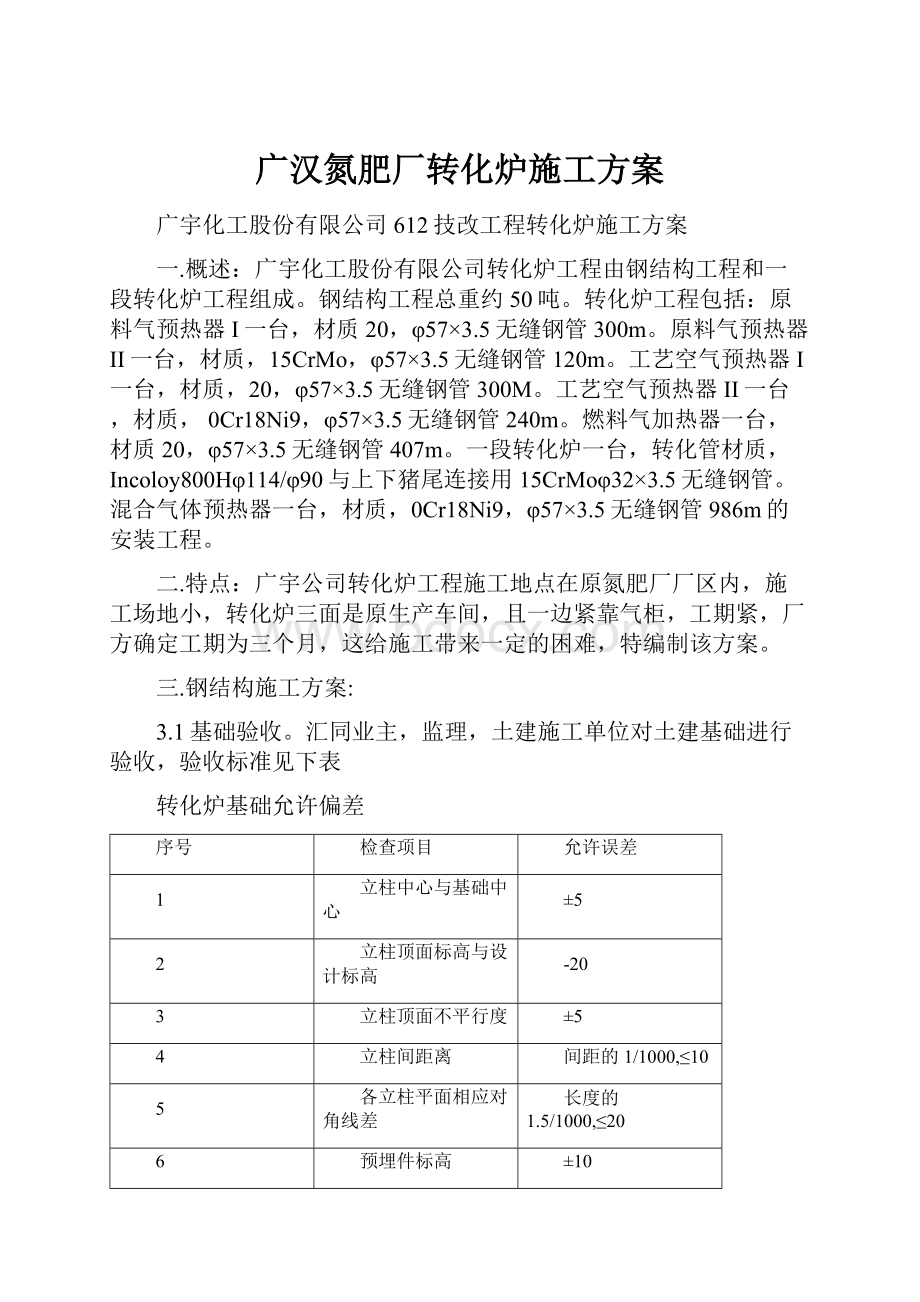 广汉氮肥厂转化炉施工方案.docx