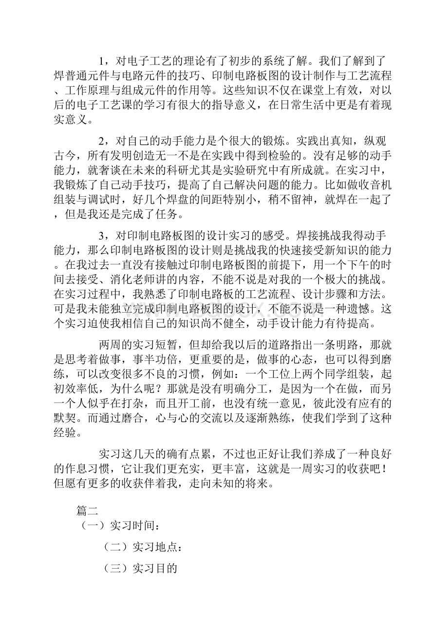 电子实习报告模板大全.docx_第3页