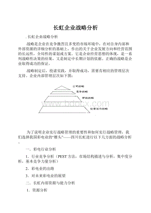 长虹企业战略分析.docx