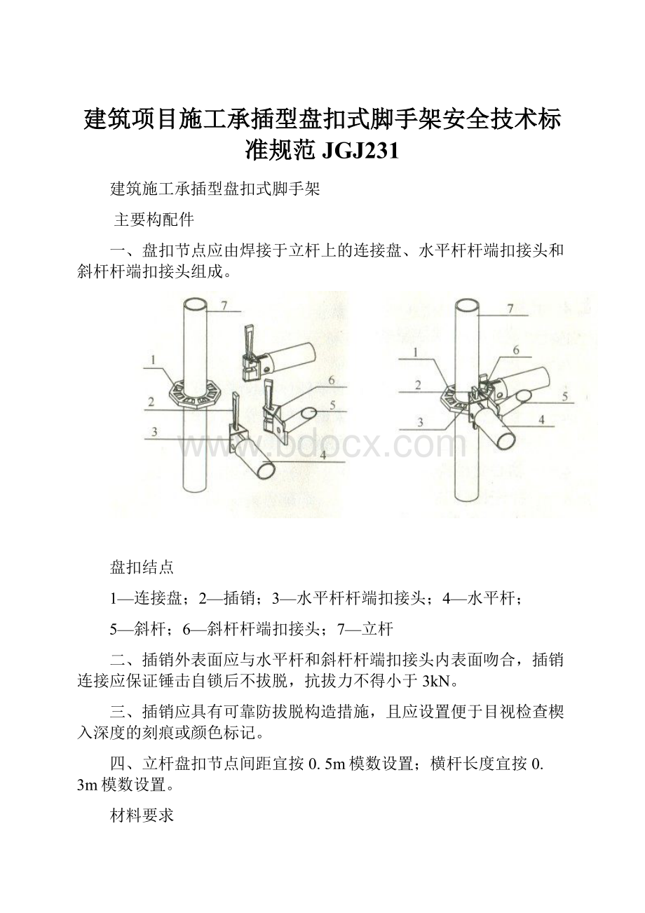 建筑项目施工承插型盘扣式脚手架安全技术标准规范JGJ231.docx