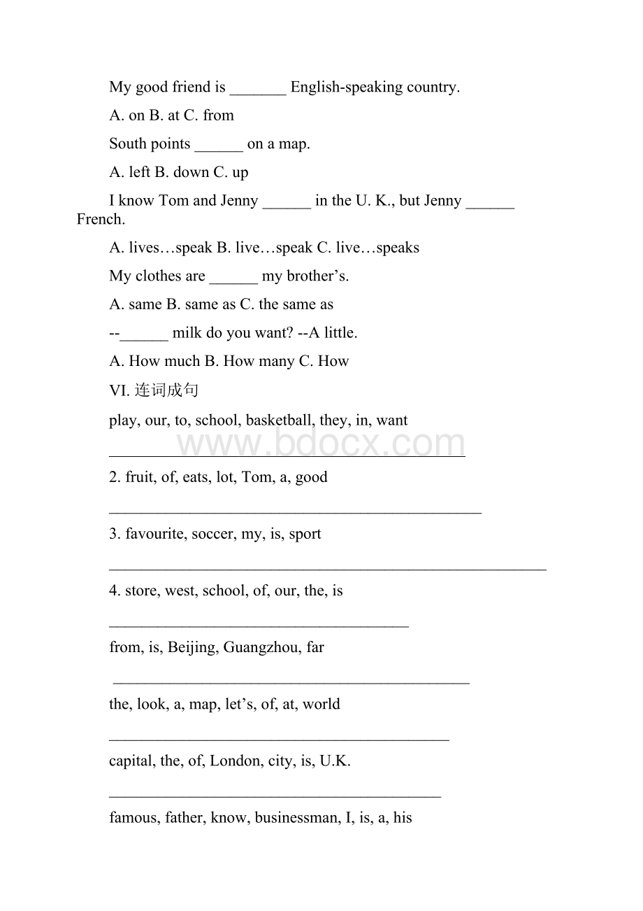 七年级英语Unit 8 单元测试题.docx_第3页