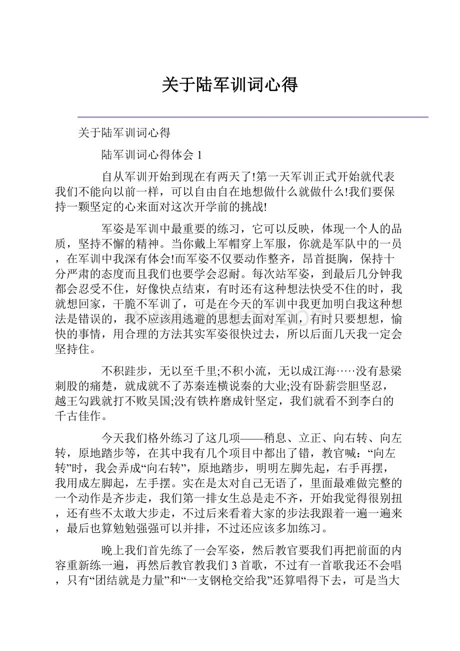 关于陆军训词心得.docx