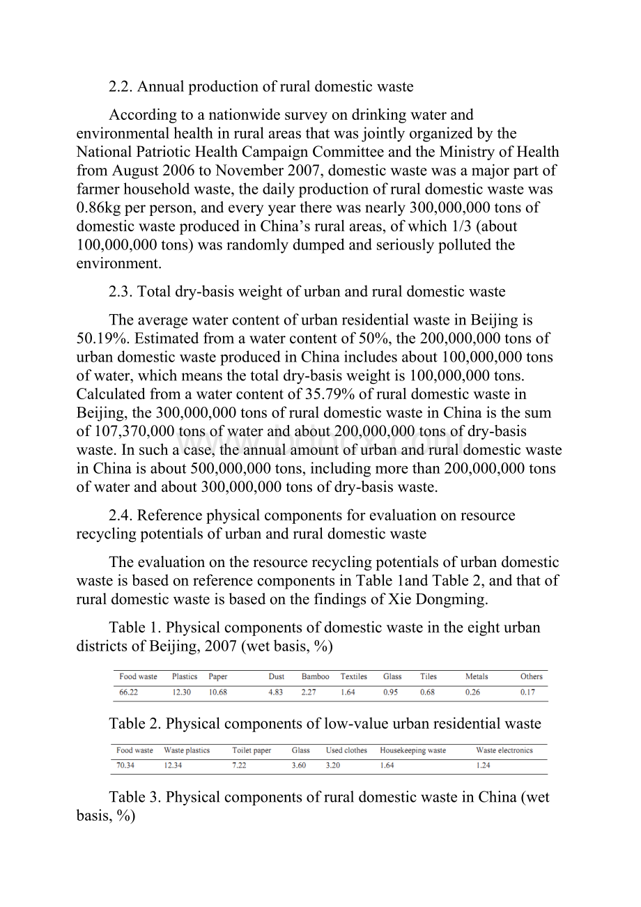 资源回收潜力分析研究基于中国城市和农村生活垃圾的研究外文文献翻译中英文翻译外文翻译.docx_第3页