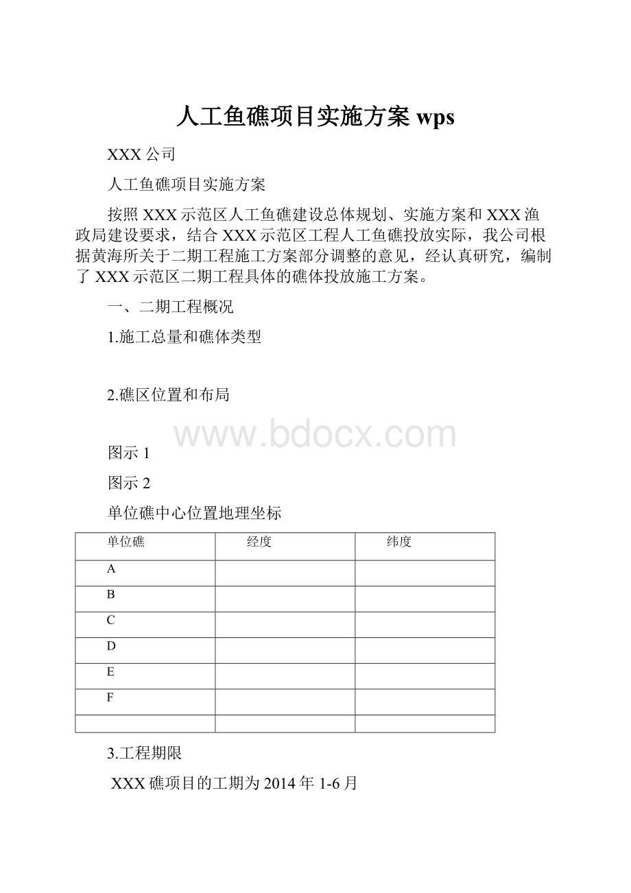 人工鱼礁项目实施方案wps.docx