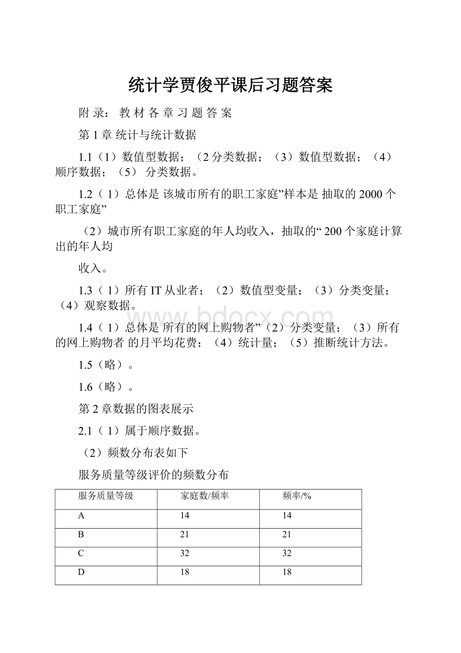 统计学贾俊平课后习题答案.docx_第1页