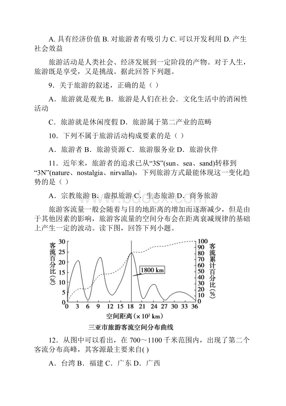 精品高中地理第一章旅游和旅游资源11旅游概述课时训练湘教版选修75.docx_第3页