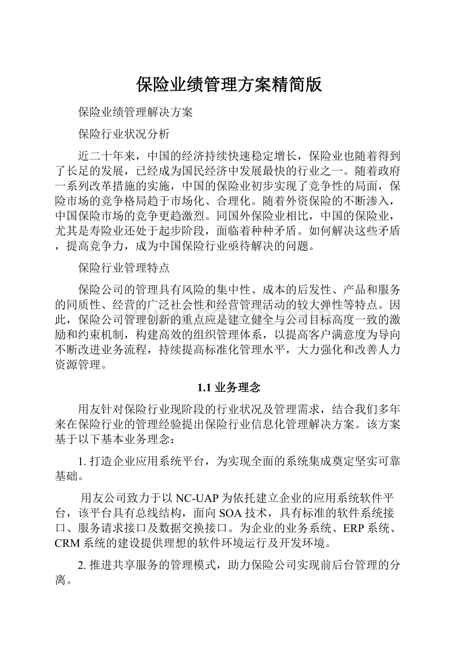 保险业绩管理方案精简版.docx