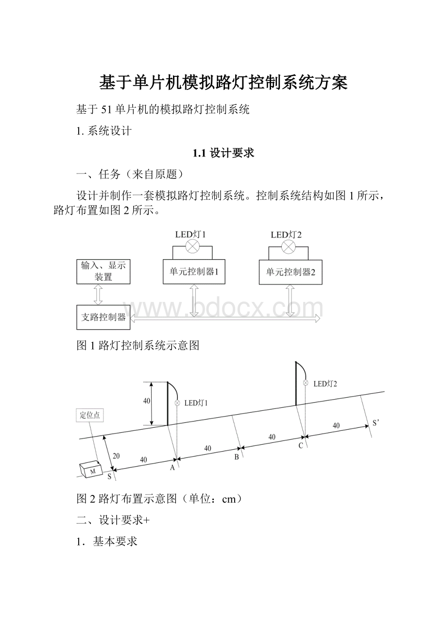 基于单片机模拟路灯控制系统方案.docx