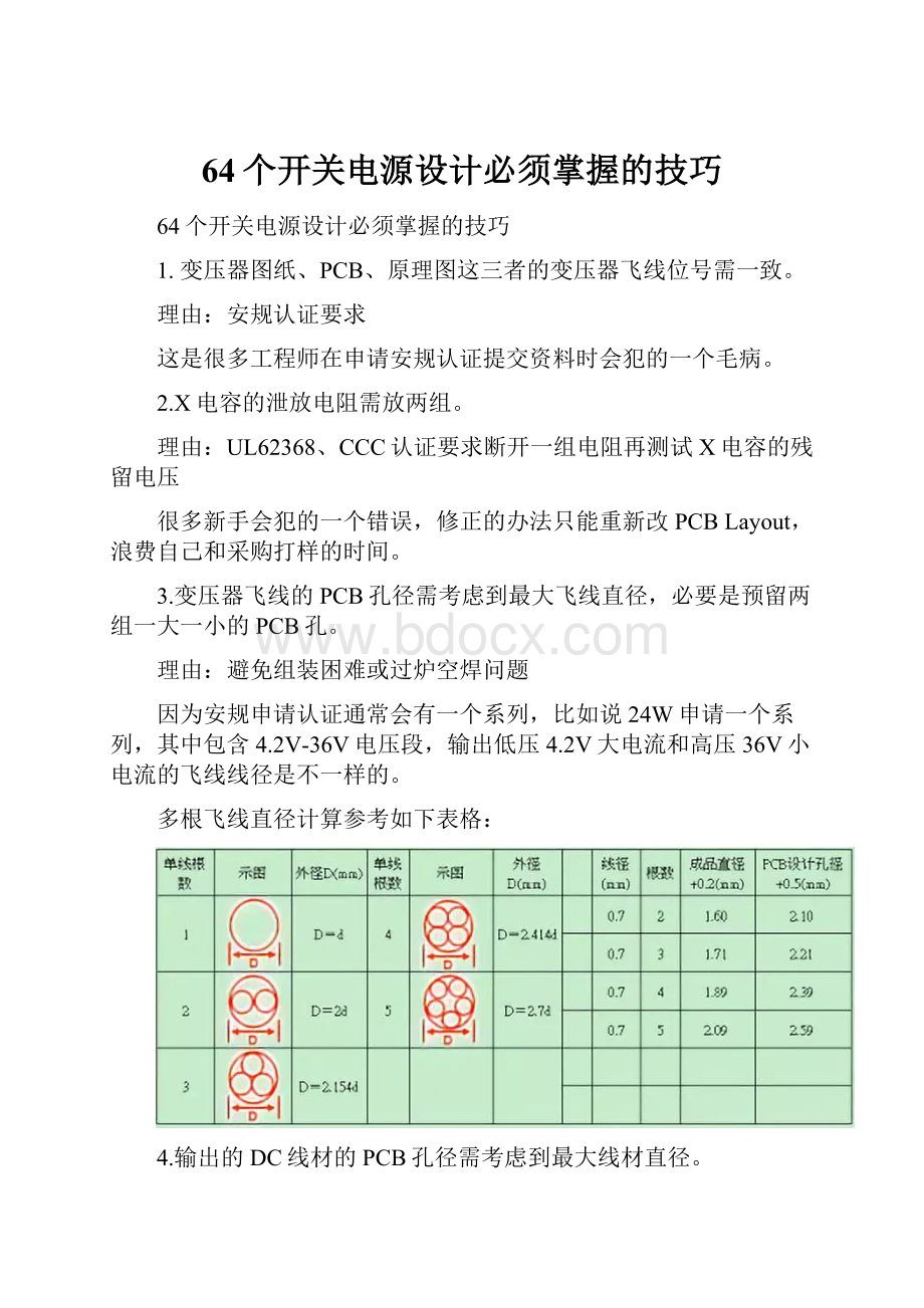 64个开关电源设计必须掌握的技巧.docx