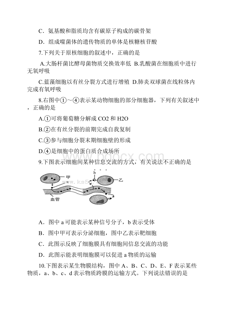 北京市大兴区魏善庄中学届高三生物上学期期中试题.docx_第3页