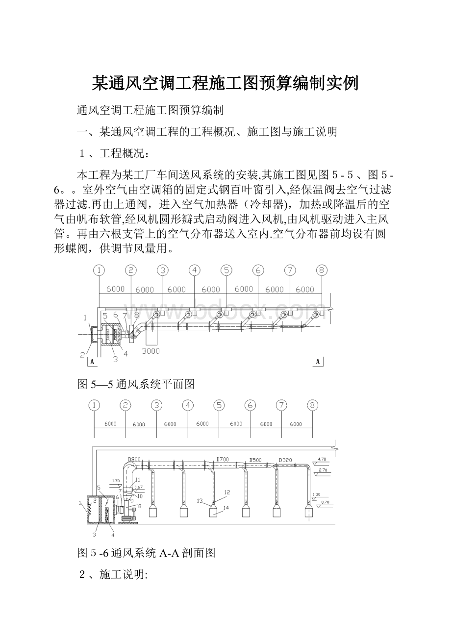 某通风空调工程施工图预算编制实例.docx