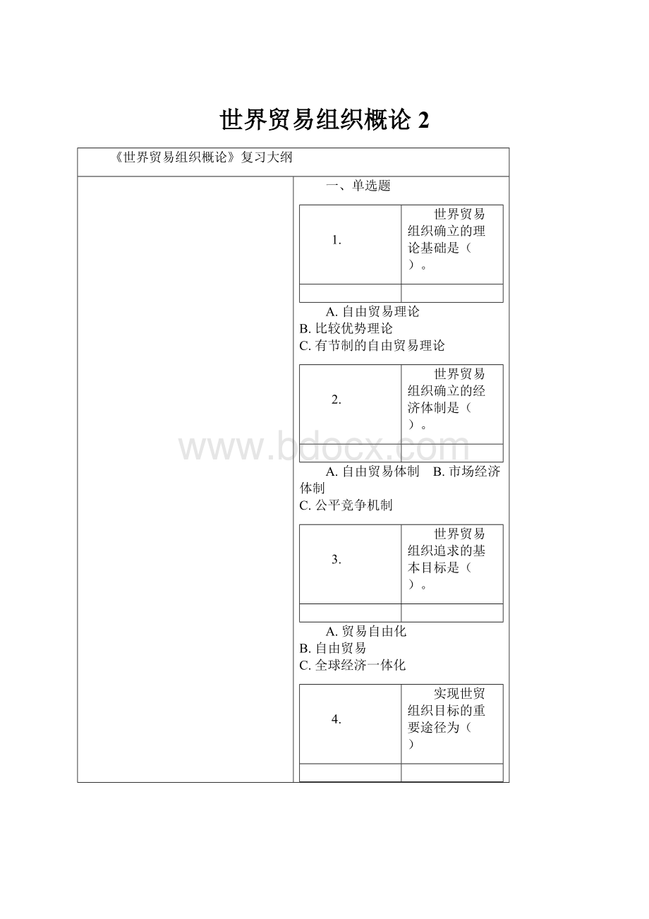 世界贸易组织概论 2.docx