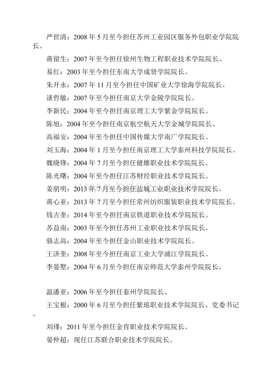 江苏省高等院校历任校院长及任期时限.docx_第2页