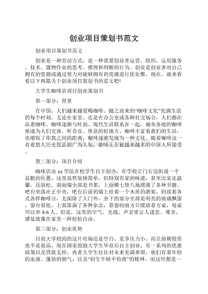 创业项目策划书范文.docx