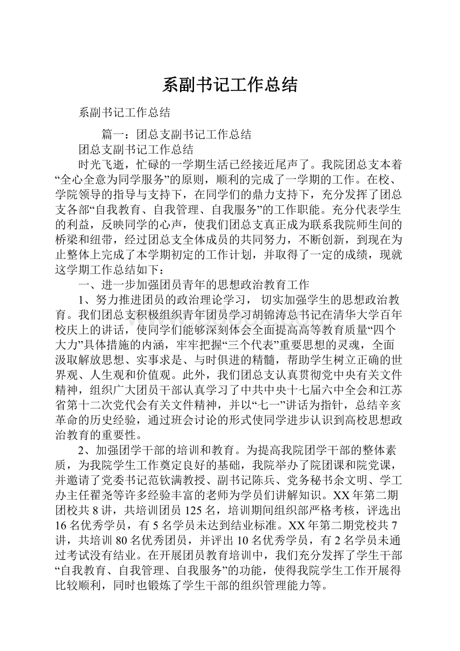 系副书记工作总结.docx