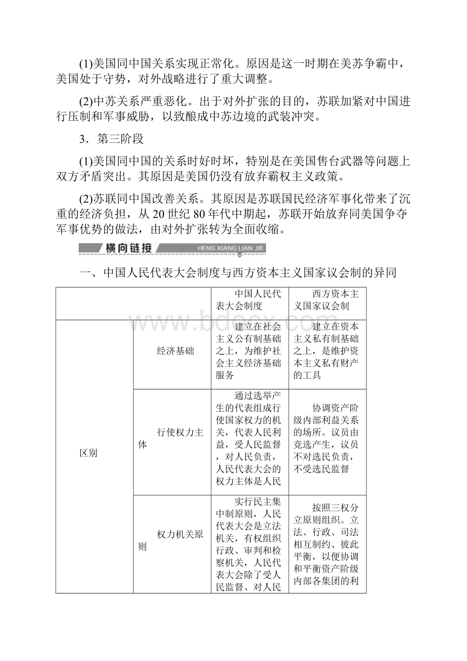 届高三历史一轮复习 专题三 现代中国的政治建设祖国统一与外交关系专题整合提升 新人教版.docx_第3页