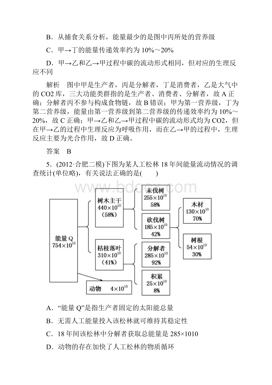 高考生物 233 生态系统的功能能量流动和物质循环专讲专练含详解新人教版必修3.docx_第3页