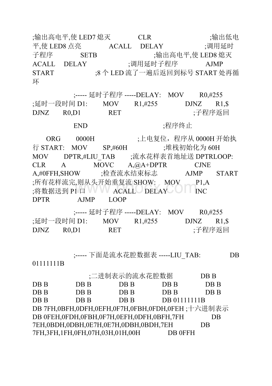 实现8个LED流水灯汇编语言程.docx_第2页