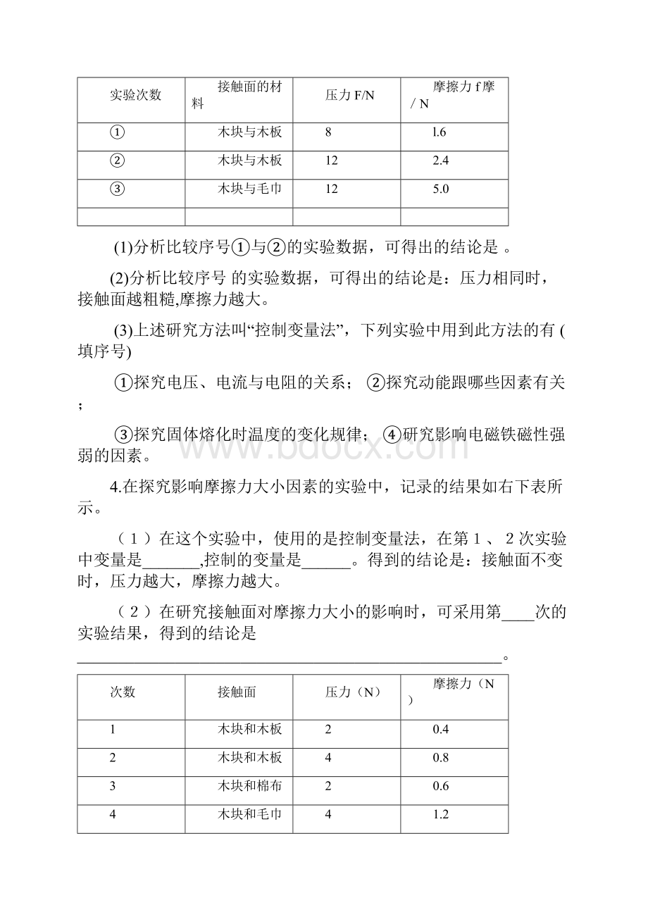 初中物理 摩擦力实验压强浮力实验汇编.docx_第2页