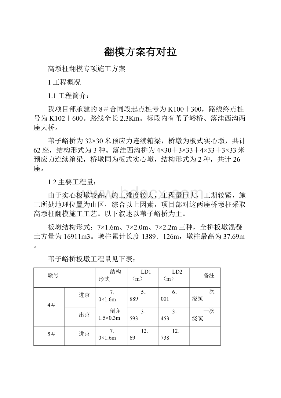 翻模方案有对拉.docx