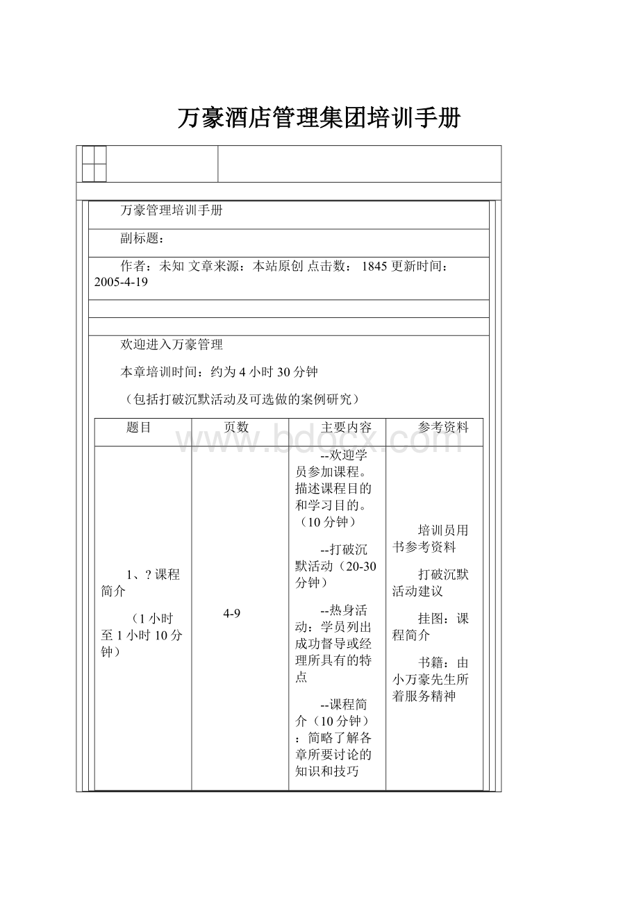 万豪酒店管理集团培训手册.docx_第1页