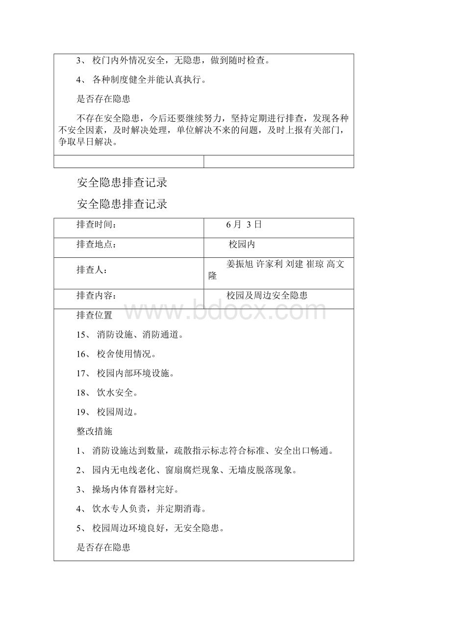 学校安全隐患排查记录文本.docx_第3页